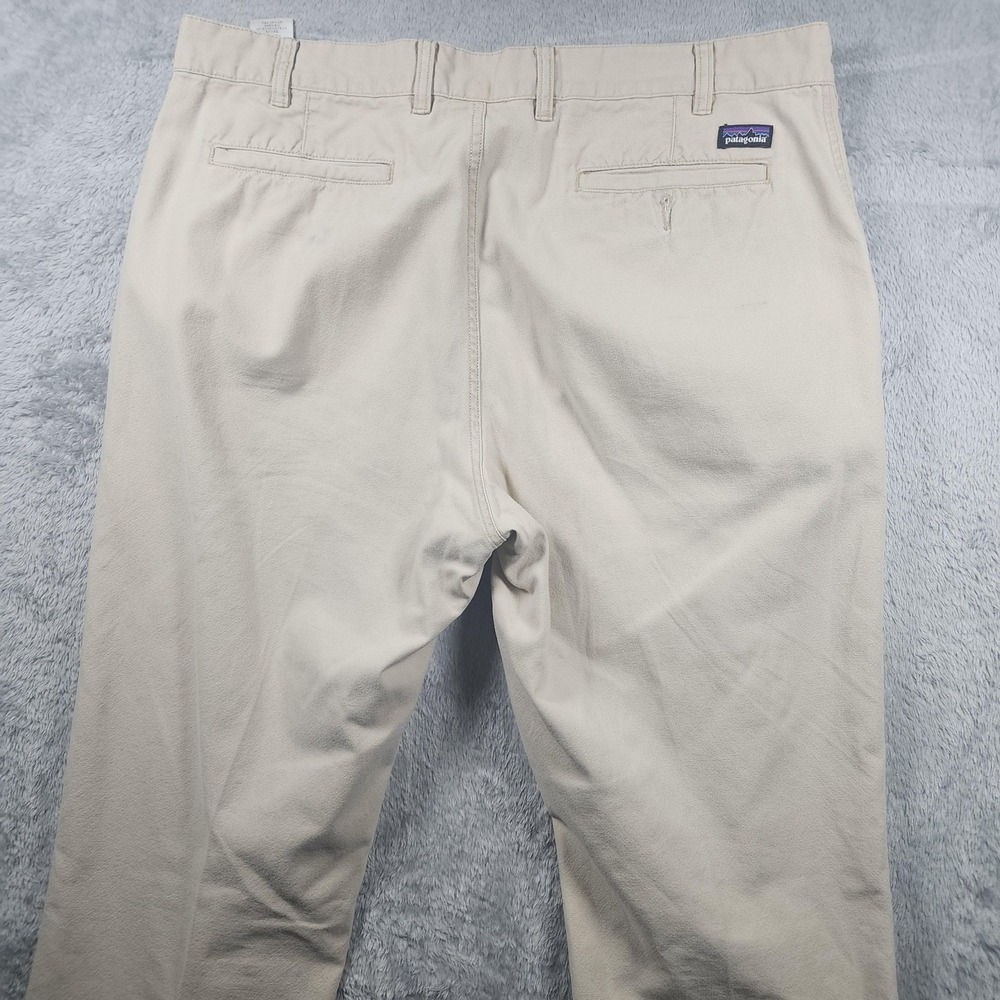 Patagonia Pants Mens 38x31 Beige Khaki Organic Cotton Chino Straight Leg Casual - Picture 12 of 16